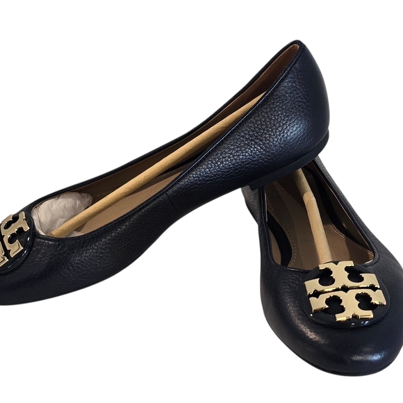 Tory Burch Navy Blue Leather Ballet Flats